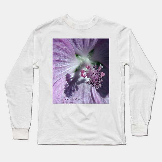 Hollyhock - Super Macro Long Sleeve T-Shirt by AlienVisitor